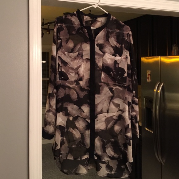 Sheer, like new, mossimo brand large button up.