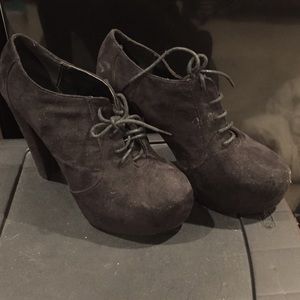 Black platform booties