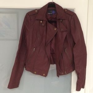 Forever 21 auburn/mahogany faux leather jacket