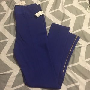 NWT Cobalt blue skinny pants w/zipper detail