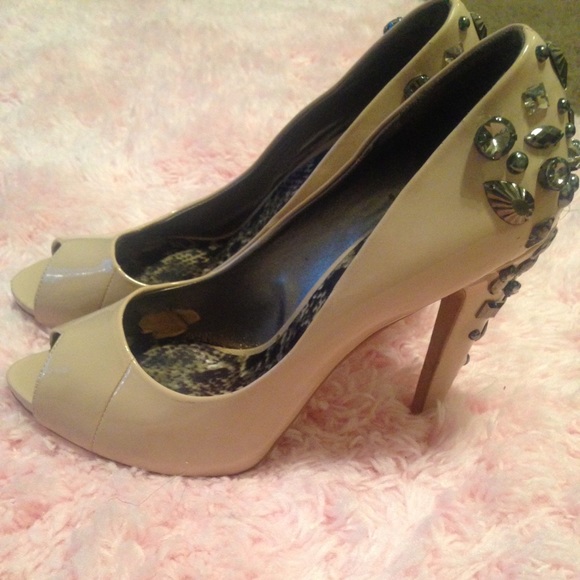 Sam Edelman peep toe patent leather nude pumps - Picture 2 of 4