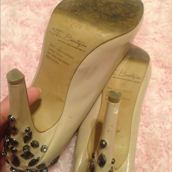 Sam Edelman peep toe patent leather nude pumps - Picture 4 of 4