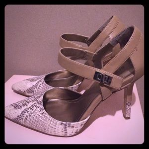 Faux Snakeskin Nude BCBG Pumps