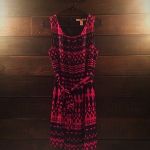 Navy/Pink Aztec Dress