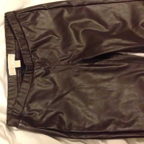 Michael Kors brown faux leather skinny pants - Picture 2 of 3