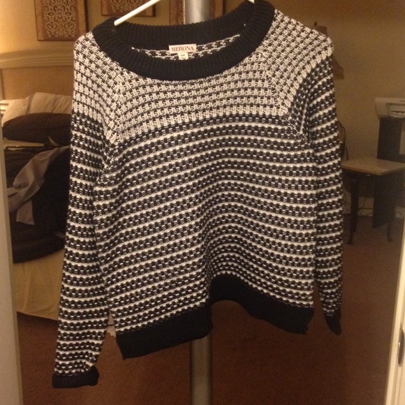 black and white "striped" sweater