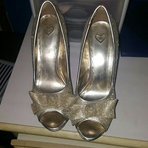 Golden sparkly heels
