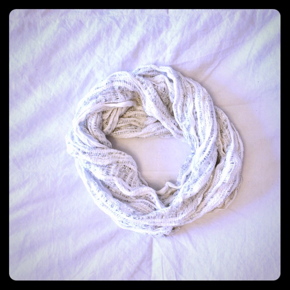 Sparkly white infinity scarf