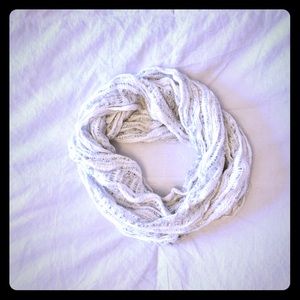 Sparkly white infinity scarf