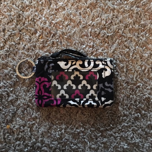 Vera Bradley zip ID case in Canterbury Magenta