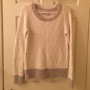 Ann Taylor Loft white/grey sweater size small