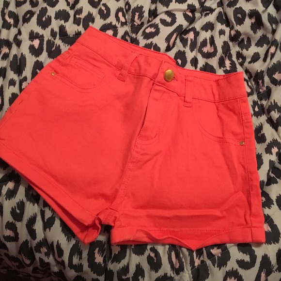 Coral High Waisted Shorts