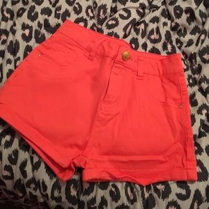 Coral High Waisted Shorts