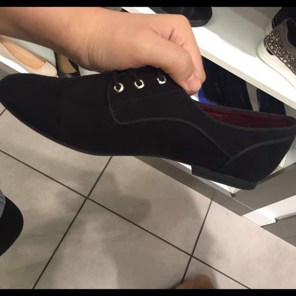 Black suede laced shoes