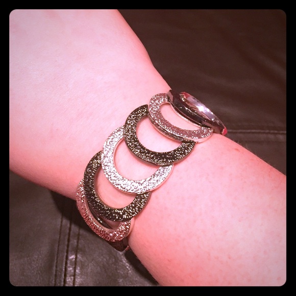 Black and silver pave bracelet