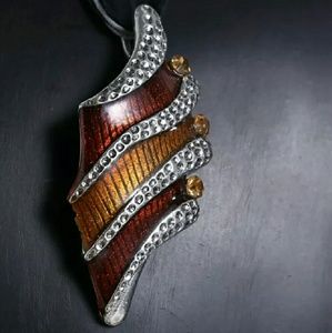 3" Pendant Black Ribbon Adjustable Necklace New