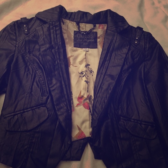 Faux Leather Crop Jacket