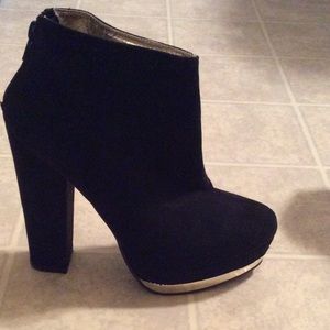 Black suede booties