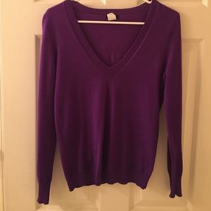 J. Crew purple merino wool sweater xs