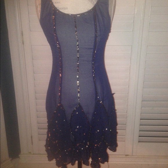 Blue and sequin dress