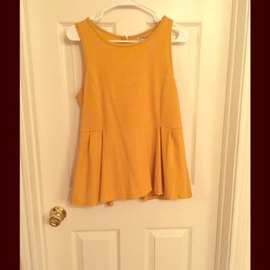 Mustard custom peplum top