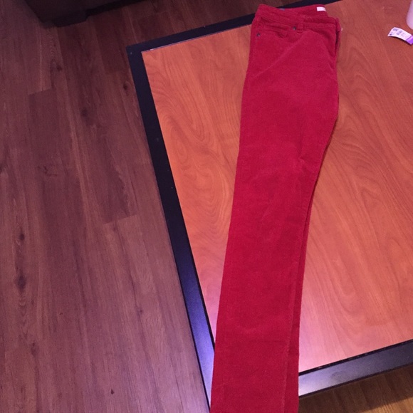 Lauren Conrad Red corduroy skinny jeans - Picture 2 of 4