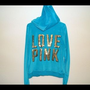 PINK by Victoria's Secret Velour Zip Bling Jacket