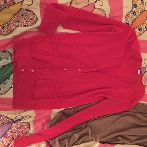 J. Crew merino wool pink jewel button sweater xs