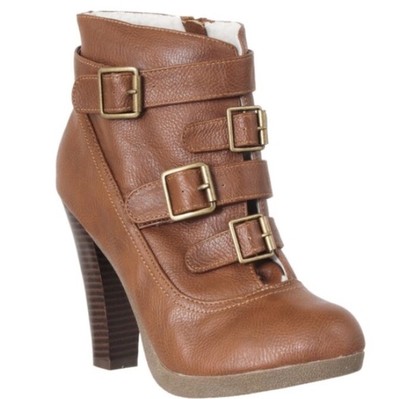 Brown heel booties