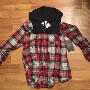 Hooded Tshirt material Flannel