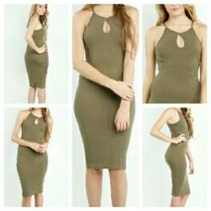 Olive green body con dress!