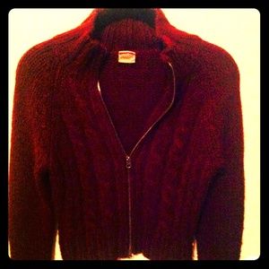 Vintage Abercrombie burgundy zip-up sweater