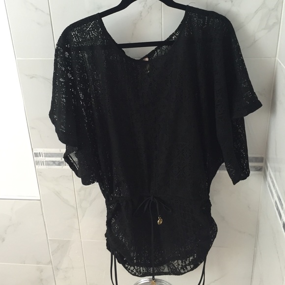 Luli Fami Black mesh swimsuit cover up.