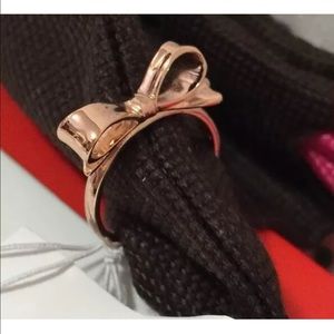 Kate spade rose gold bow ring size 8