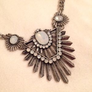 Opal Statement Necklace in Brandish Silver
