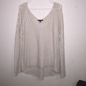 American Eagle Cream with sparkly tread  sweater