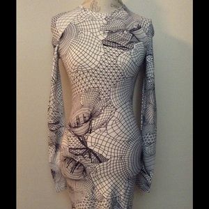 Christopher Kane Floral Grid Body-Con Dress