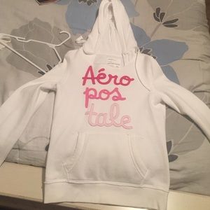 Aeropostale white and pink hoodie