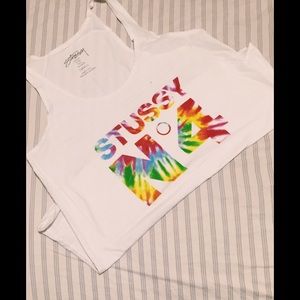 STUSSY tie die tank