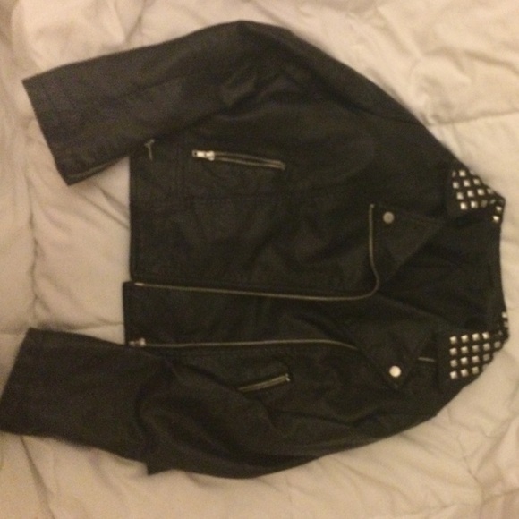 Forever 21 faux leather jacket with studded collar
