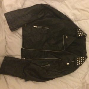 Forever 21 faux leather jacket with studded collar