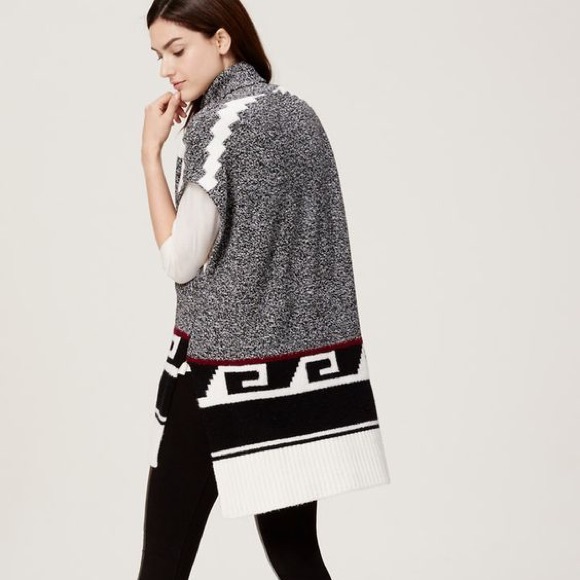 LOFT Geo Blanket Sweater - Picture 2 of 4