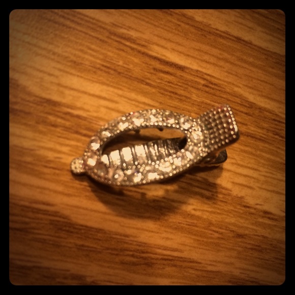 Vintage Mini Silver & Crystal Hair Clip