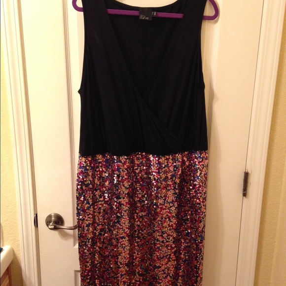 SOLD!MAKE OFFER ASOS Sequin Dress w Blk Top - Picture 3 of 4