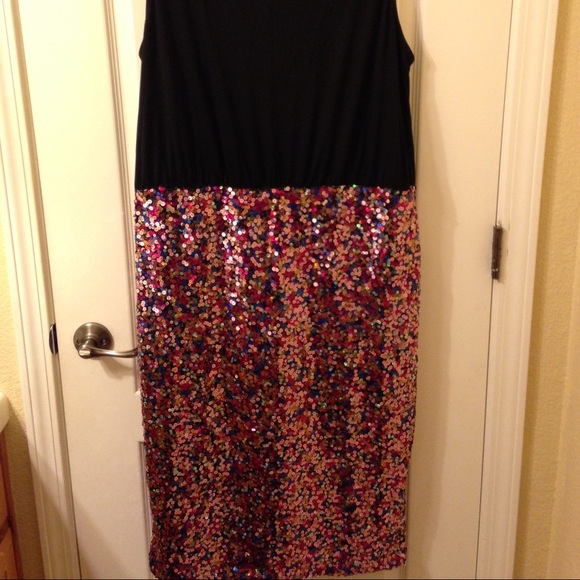 SOLD!MAKE OFFER ASOS Sequin Dress w Blk Top - Picture 4 of 4