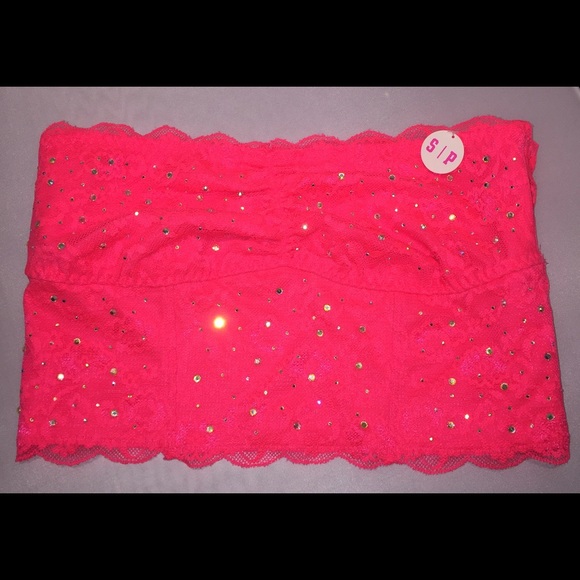 Victoria's secret PINK lace stone cropped top S