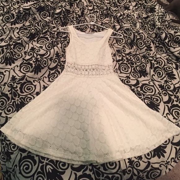 Off white cut out dress
