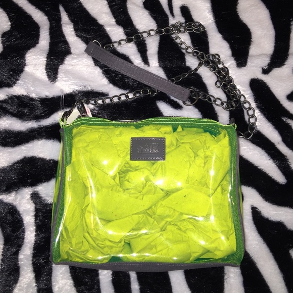 VS PINK Green See-Through Crossbody Purse