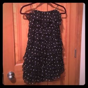 Black and beige polka dot dress