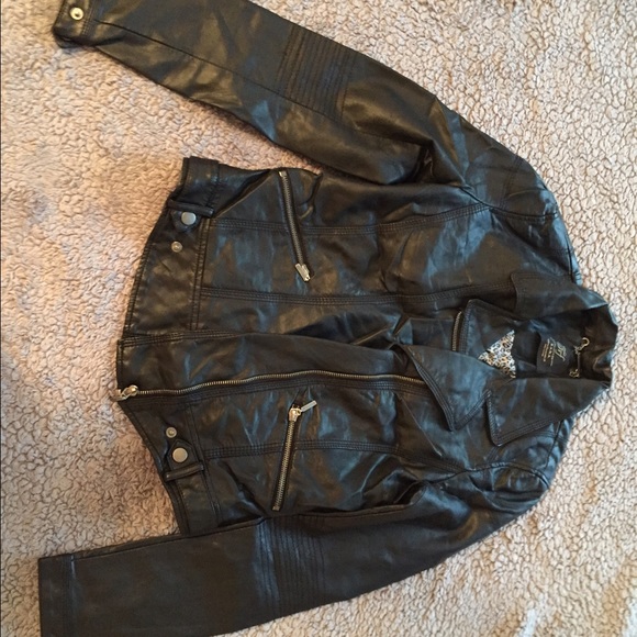 Zara black leather jacket